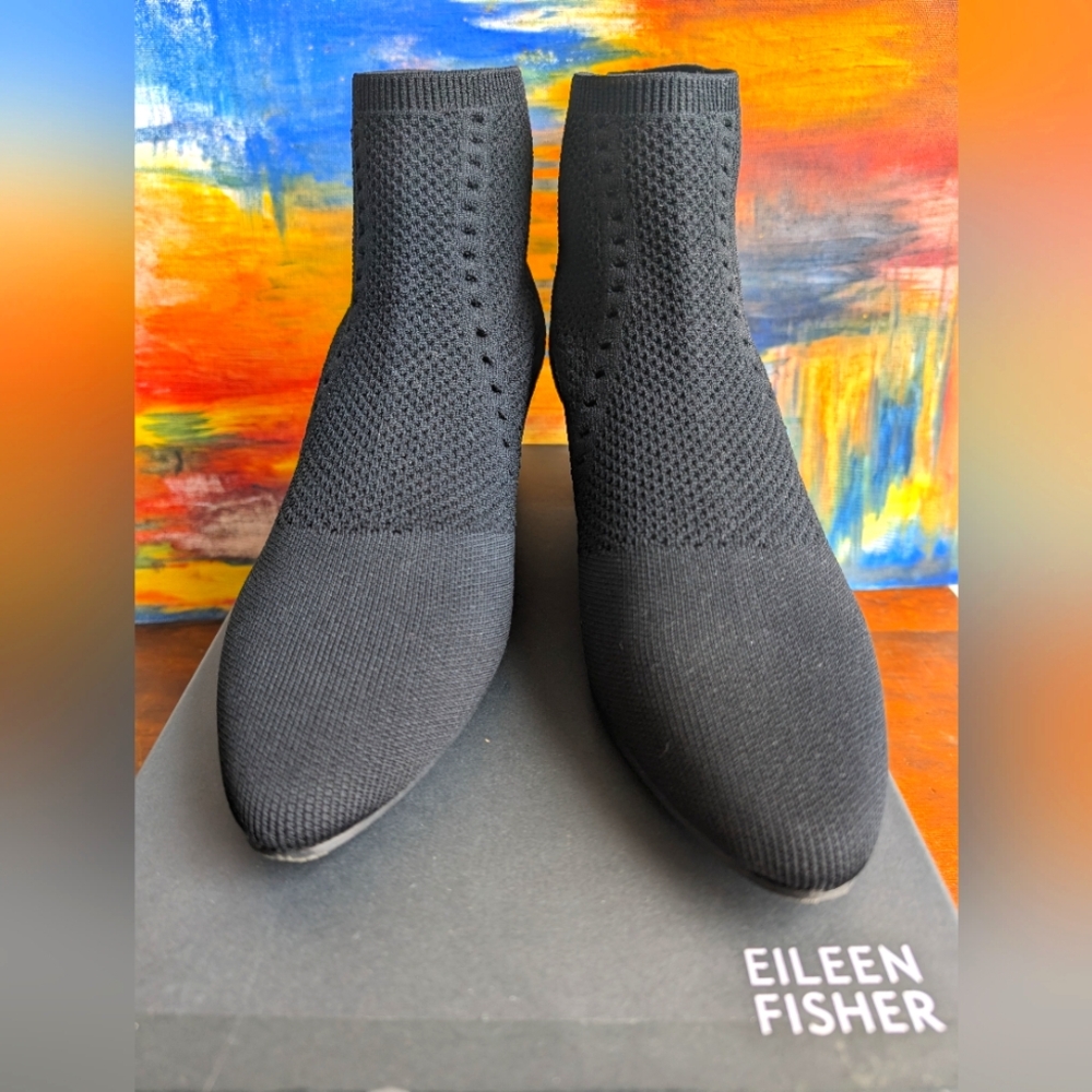 Eileen Fisher Purl Pull-on Knit Low-Heel Bootie/Boots Size 9.5